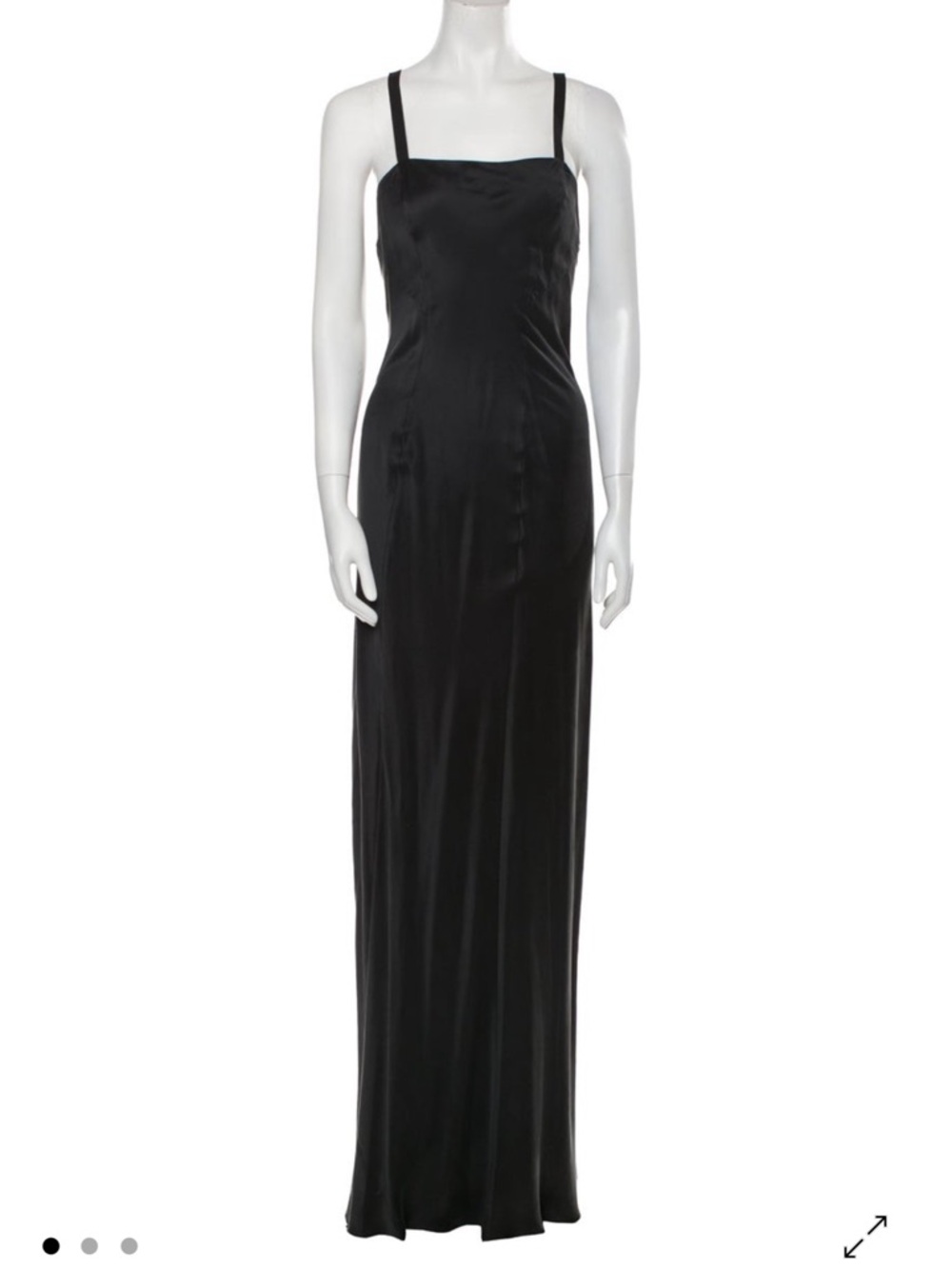 Helmut Lang Black Silk Column Slip Gown